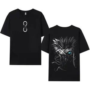Jujutsu Kaisen: Satoru Gojo Anime T-Shirt — Featuring Classic "Limitless" and "Azure Eyes" Motifs, with the Iconic "Throughout Heaven and Earth, I Alone Am the Honored One" Slogan. Double-Sided Print with a Distressed, Vintage Aesthetic. A Versatile, Stre