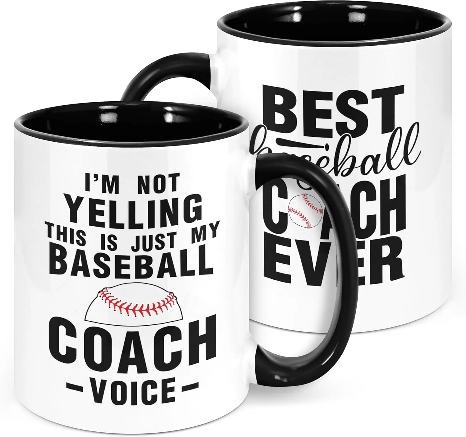 Baseball Coach Theme Coffee Mug 11oz – Printed Text and Baseball Design Ceramic Cup for Daily Use