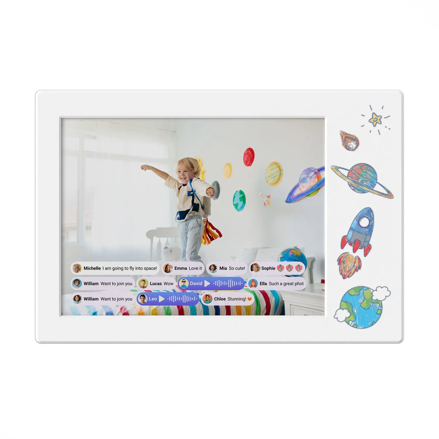 myFirst Frame Doodle - Smart Digital Frame with Interactive Drawing Mode, Advanced Motion Sensor, Anti-Glare Home Decor