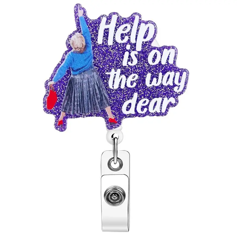 Cute Badge Holder, 1 Count Retractable Badge Reel, Creative ID Badge Holder with Clip for Nurse Doctor Student Worker Volunteer