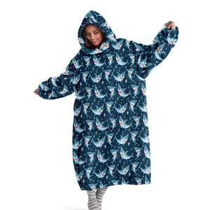 hoodie blanket, Wearable Blanket, Hooded Blanket Wearable, Cozy Hooded Blanket, Deep Sea Shark Blanket, Soft Comfortable Large Size, Warm Blanket for Home, Office, Camping, Travel, Winter Blanket, Christmas Gift, Valentine's Day gift