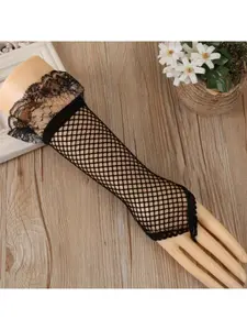 Fishnet gloves lace long gloves punk gloves lace hook finger gloves nightclub sexy cross border