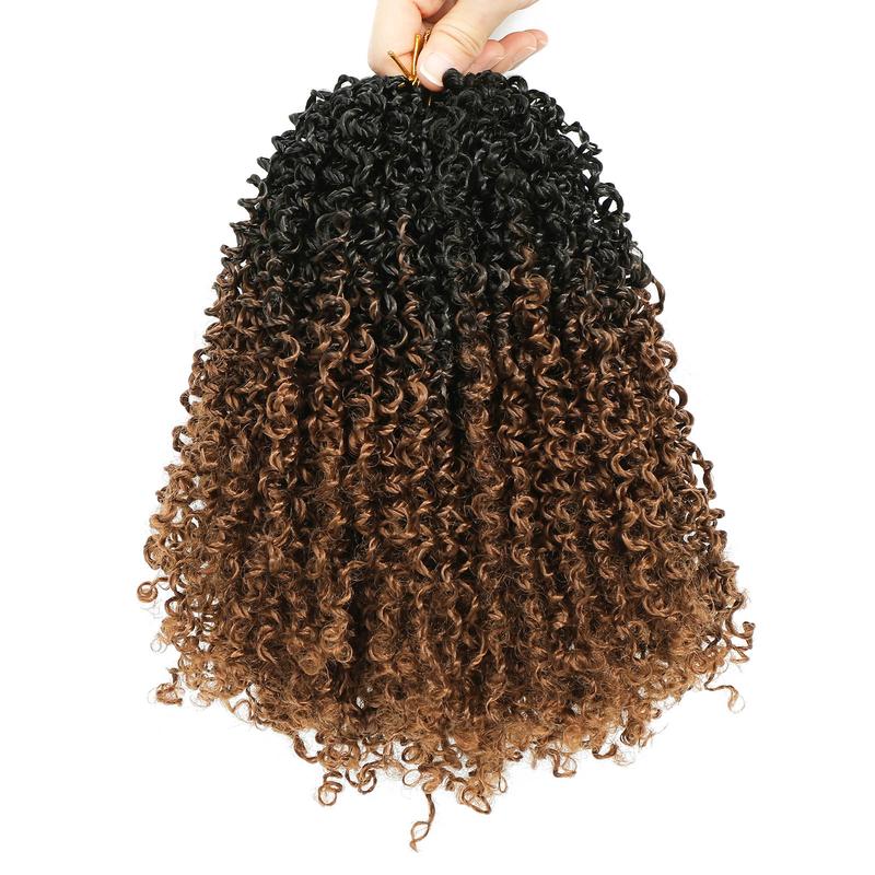 Alrence 8 Inch Yanky Twist Crochet Hair for Black Women 3 Packs Pre-looped Yankee Twist Hair Brown Spring Mini Passion Twist with Curly Ends Synthetic Crochet Braids (8 Inch, OT30#)
