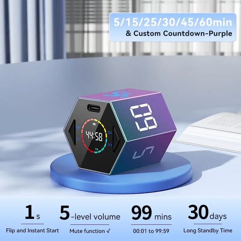 Purple (5/15/25/30/45/60min & Custom Countdown)