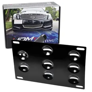 iJDMTOY No Drill Front Bumper Tow Hook License Plate Mounting Bracket Adapter Kit For 2008-2013 Cadillac CTS and CTS-V, 2013-2019 ATS