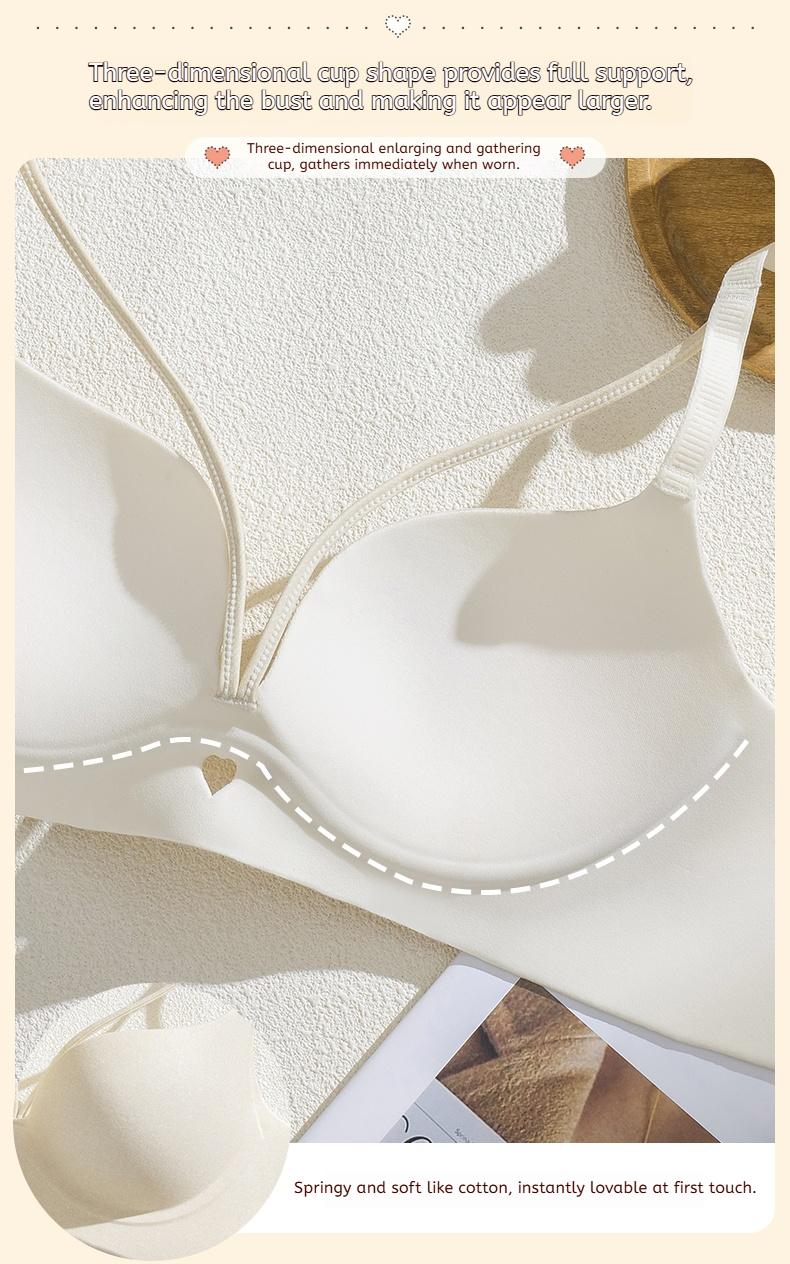 Pinstall Push Up Wireless Bra for Work & Lounge Women Full Coverage Smooth Back Add Two Cup Effect