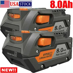 New 2PACK For Ridgid R840087 8.0Ah Lithium Battery Rigid 18 Volt R840085 Power Too