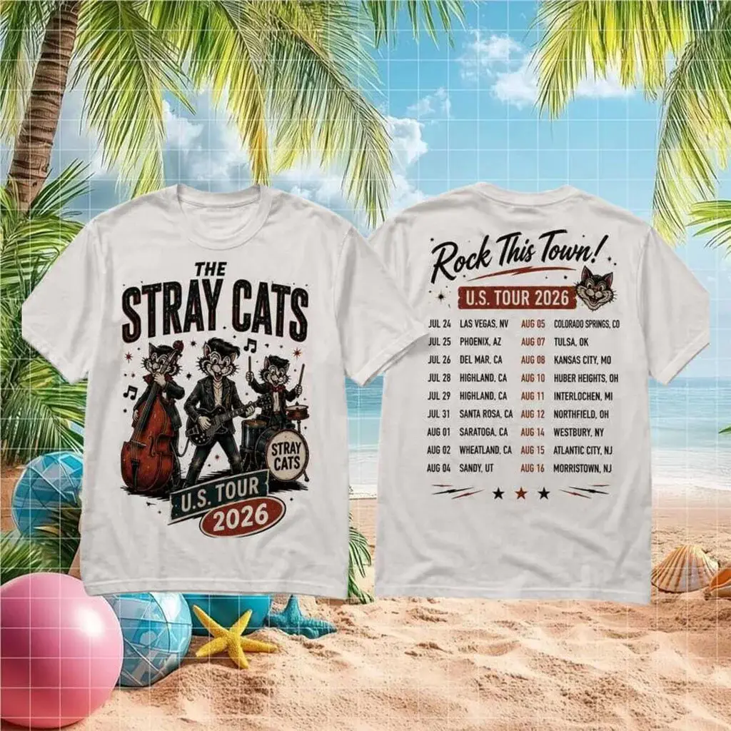 The Stray Cats Rock This Town US Tour 2026 T-Shirt The Stray Cats Merch Gifts - T-Shir HG