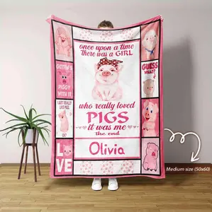Cute Pig Blanket, Pink Pig Blanket, Funny Pigs Blanket, Blanket For Baby Girl, Pig Lover Gift, Birthday Gift For Baby Girl, Christmas Gift