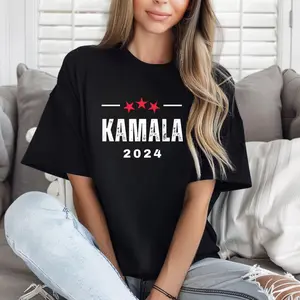 Kamala 2024 T-Shirt Unisex in Soft 100% Ring-Spun US Cotton Casual Womenswear Comfort Tshirt