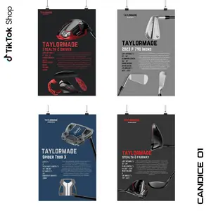 TaylorMade Golf Paper Poster,Golf Club Graphic Art, Home Decor, Room Wall Gift