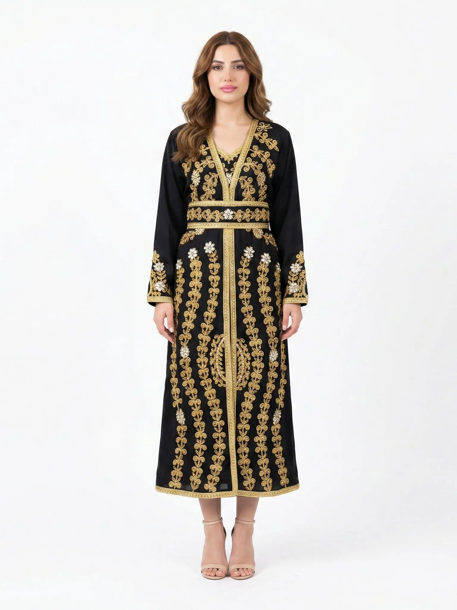 Jumana Kuftan - Embroidered Women's Caftan - Ceremonial, Traditional, Arabic Eid Dress - Perfect for Ramadan, Gifts for Her, Eid