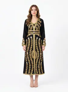 Jumana Kuftan - Embroidered Women's Caftan - Ceremonial, Traditional, Arabic Eid Dress - Perfect for Ramadan, Gifts for Her, Eid