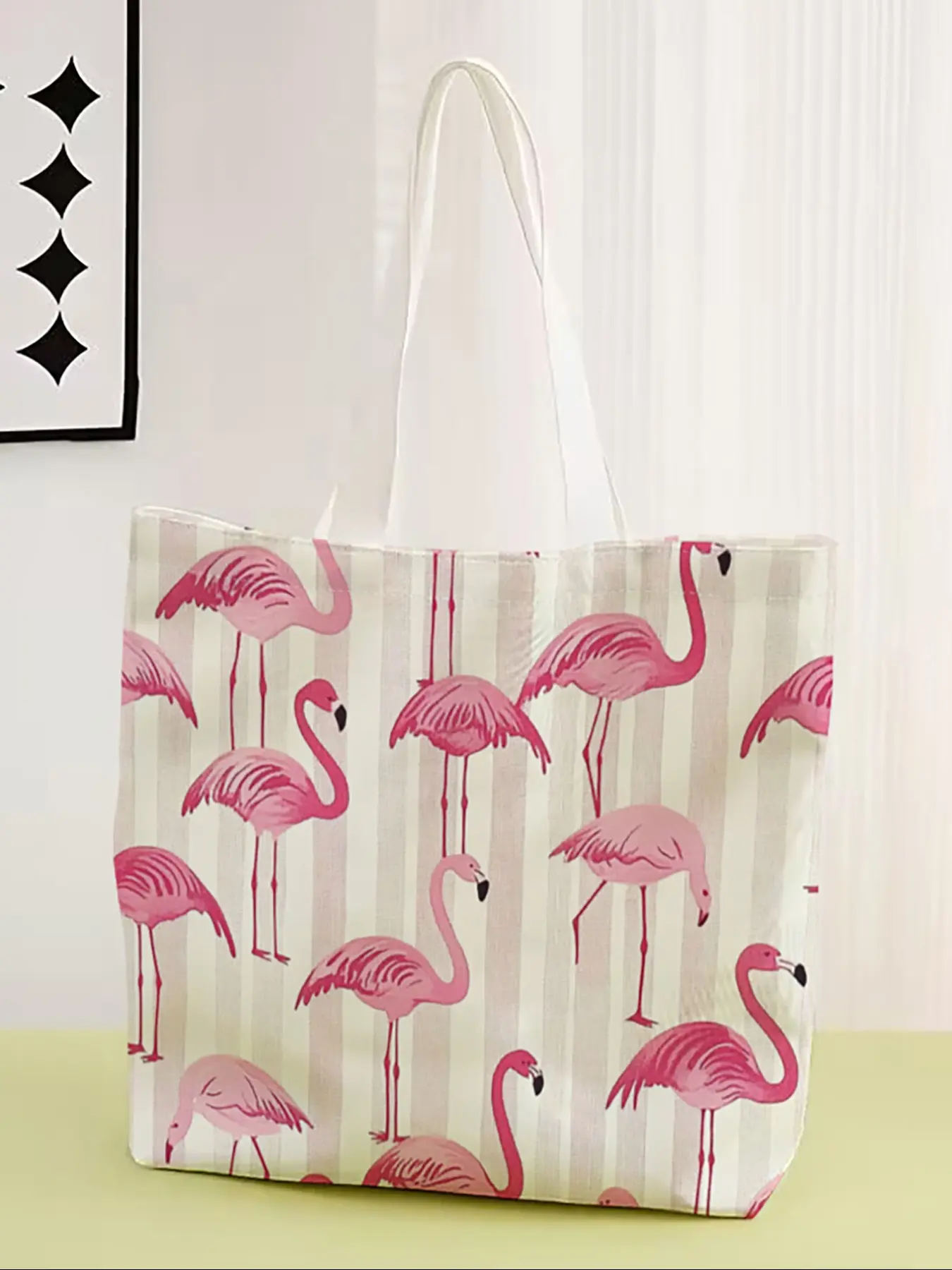 Flamingo Pattern Casual Bag, Fashionable Shopping Bag, Storage Bag, Suitable for Travel, Tourism, Business Trips, All Seasons Use