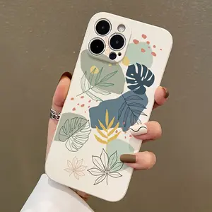 A Green Leaf Plant Pattern TPU Phone Case, Suitable for iPhone 17 Air/16 Plus/15 Pro Max/14 Pro/13/12/11/XS Max/X Phone Case, Ideal Gift for Family, Friends, Lovers, Boyfriend, Girlfriend, Best Choice for Holiday Gifts FYT11
