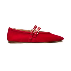 Steve Madden Womens Lydia Mary Jane Ballet Flats Casual - Red