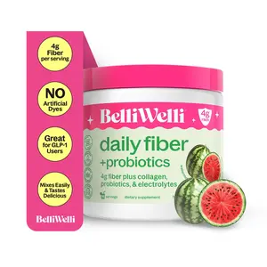 Fiber Supplement for Women & Men – Premium Daily Fiber Powder from Organic Acacia with Added Collagen, Electrolytes & Probiotics – No Bloat, Constipation & Gut Health Support (Watermelon)