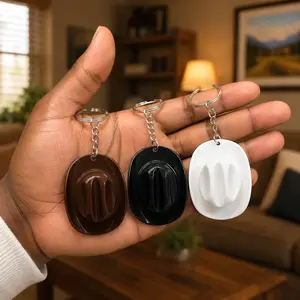 3PCS Cowboy Hat Texas Style Bottle Opener Keychain, Keychain Charm in Three Colors to Create Your Personalized Style