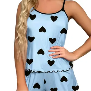 2pc hearts loungewear sleeveless set ladies