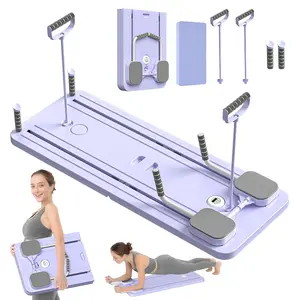 Pilates Board Multifunctional Abdominal Board with Resistance Bands Kneeling Pads Timer for Enhanced Control Comfort and Stability Ideal for Beginners