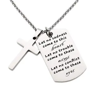 Minimalist Quote Square Bar Necklace Titanium Steel Tarnish-Free Affirmation Jewelry