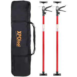 XPROtool 2Pack Adjustable Support Pole Steel 3rd Hand System for Jacks Cargo Bars Drywalls Cabinet Jacks 45-114 Inch with Carry Bag