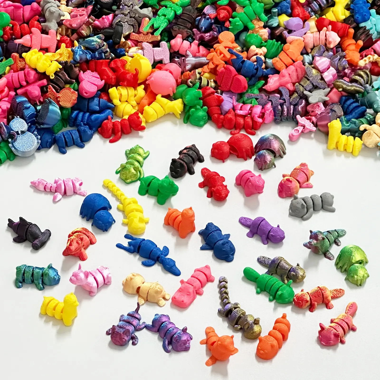 60 Piece Set 3D Printed Animal Kingdom Models, Animal Decorations, Animal Decorative Figurines, Collectible Figurines, Animal Collectibles, Room Decoration, Garden Ornaments, Holiday Scene, Articulated Animal Figurines