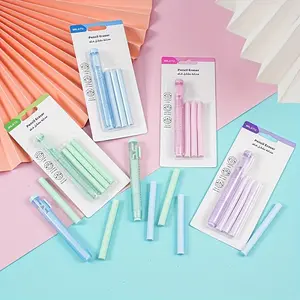 4pcs Retractable Erasers with Replaceable Core, Multicolor Portable Erasers for Drawing and Writing, Ideal Gift for Students and Kids