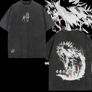 Jiraiya Legacy Shirt Anime Vintage Washed Oversized Tee Master Student Bond Manga Streetwear
