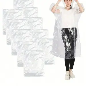 One-Use Thick Waterproof Raincoat with Windproof Hood, Portable Transparent Travel Umbrella, Essential for Hotels and Outdoor Activities