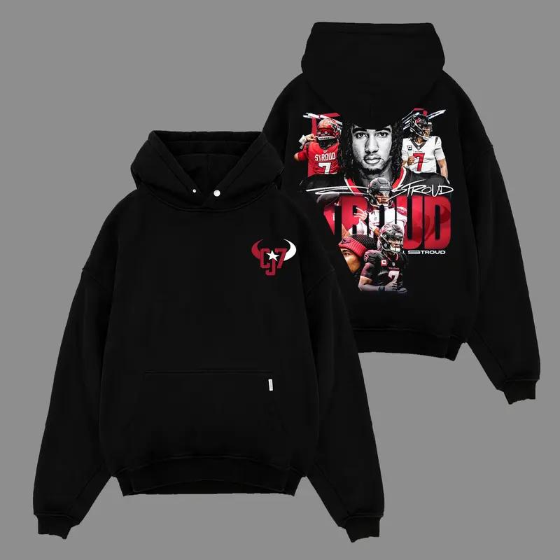 Coleridge Bernard C.J. Stroud 7 For Texans Nation Cotton Hoodie Sweatshirt T-Shirt (Made In US), CJ7 Stroud Squad Outfit, Texans Nation Game Day Outfits, Gift For Football Fans, Football Graphic Hoodie