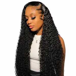 Only $89 =100% Human Hair Lace Front Wig 13x4 22 inch Deep Wave  Pre Plucked HD Transparent Lace Frontal Human Hair Wigs