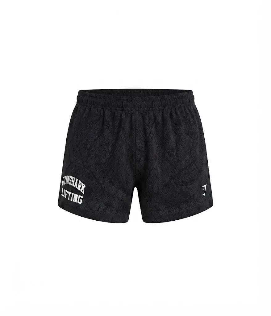 Gymshark Camo Mist Grey Lifting Mesh 5" Shorts, Men's Athletic Gym Training & Workout Shorts