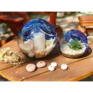 Handblown Art Glass Terrarium / Candle Holder