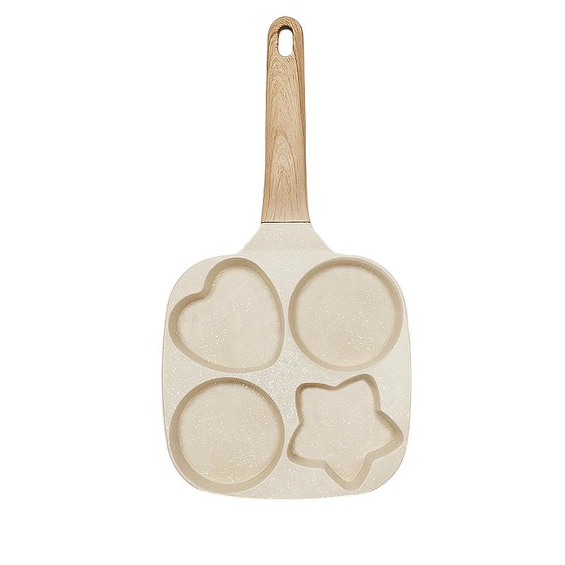 ABKOK Kitchen Cooking Egg Frying Pan, Non Stick 4 Cups Star Heart Shaped Egg Mold Skillet- Pancake Pan for Holiday, All Stoves Available Kitchen Gadgets