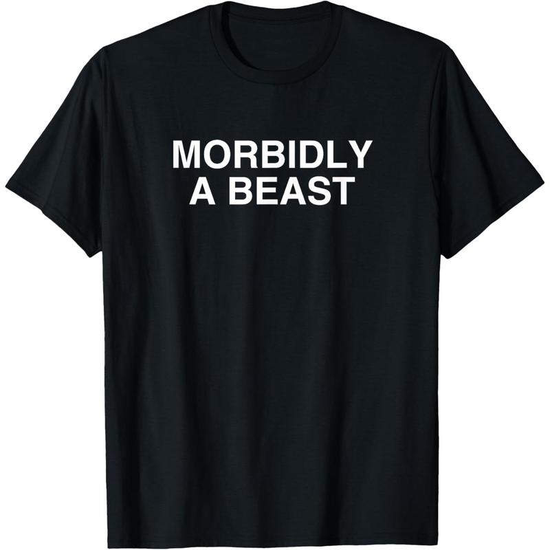 MORBIDLYA BEAST X - Bold Black T-Shirt with White Text Design for Men and Women