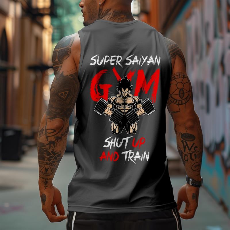 Dragon Ball DBZ GYM Unisex Summer outfits men streetwear 80s 90s graphic tees cotton Anime tank tops men gifts