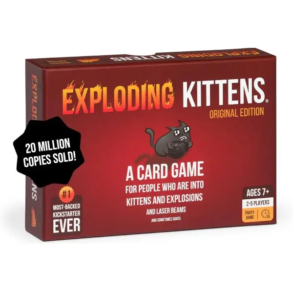 Exploding Kittens Original Edition Card Game, Family Party Game for Kids and Adults, 2–5 Players, Ages 7+, 15-Minute Strategy Card Game