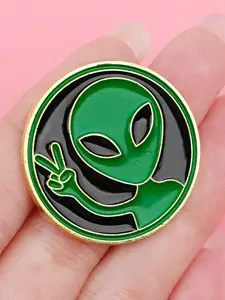 Alien Enamel Pin Badge, Unique Lapel Emblem, Personalized Bag Accessory, Perfect Birthday Holiday Gift, Cute Style, All Seasons, Emblem Logo Badge