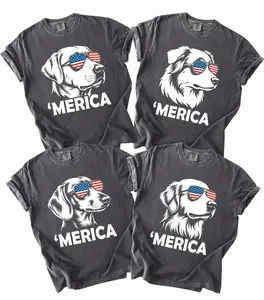 Comfort Colors 4th Of July Dog T-Shirt, Merica Golden Retriever, Australian Shepherd, Labrador Mom, Patriotic Gift, Apparel Made In The USA