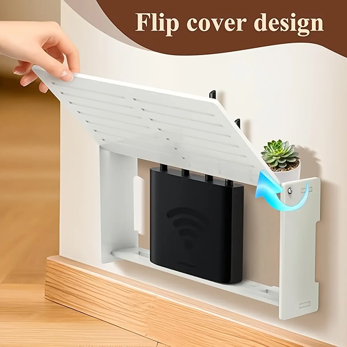 Wall Mounted Router Organizer Rack, Wall Mount Design, Space Saving Design, Wall Storage Shelf for Living Room Set-Top Box and Router, No-Drill Storage Rack, WiFi Router Wall Holder, TV Wall Cable Management Shelf, Home Storage