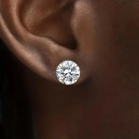 Women's 18 Karat Gold Plated Cubic Zirconia Mini Stud Earrings Jewelry - Round Ball Twist, 3 Pairs Set, Unisex Ear Candy Costume Fashion Accessories