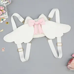 Angel Wing Shaped Backpack Adjustable Strap Zipper PVC Stylish Bag Travel Photo Daily Casual Bookbag