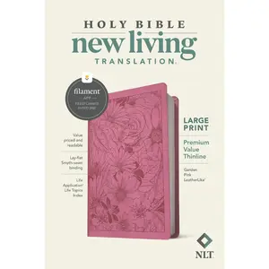 NLT Large Print Premium Value Thinline Bible, Filament Enabled (LeatherLike, Garden Pink) Imitation Leather – Large Print, November 9, 2021