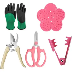 Floral Tool Kit, Rose Thorn Stripper Tool Garden Pruning Shears Scissors Kit, Glove for Floral Making Supplies,Use for Florist Supplies