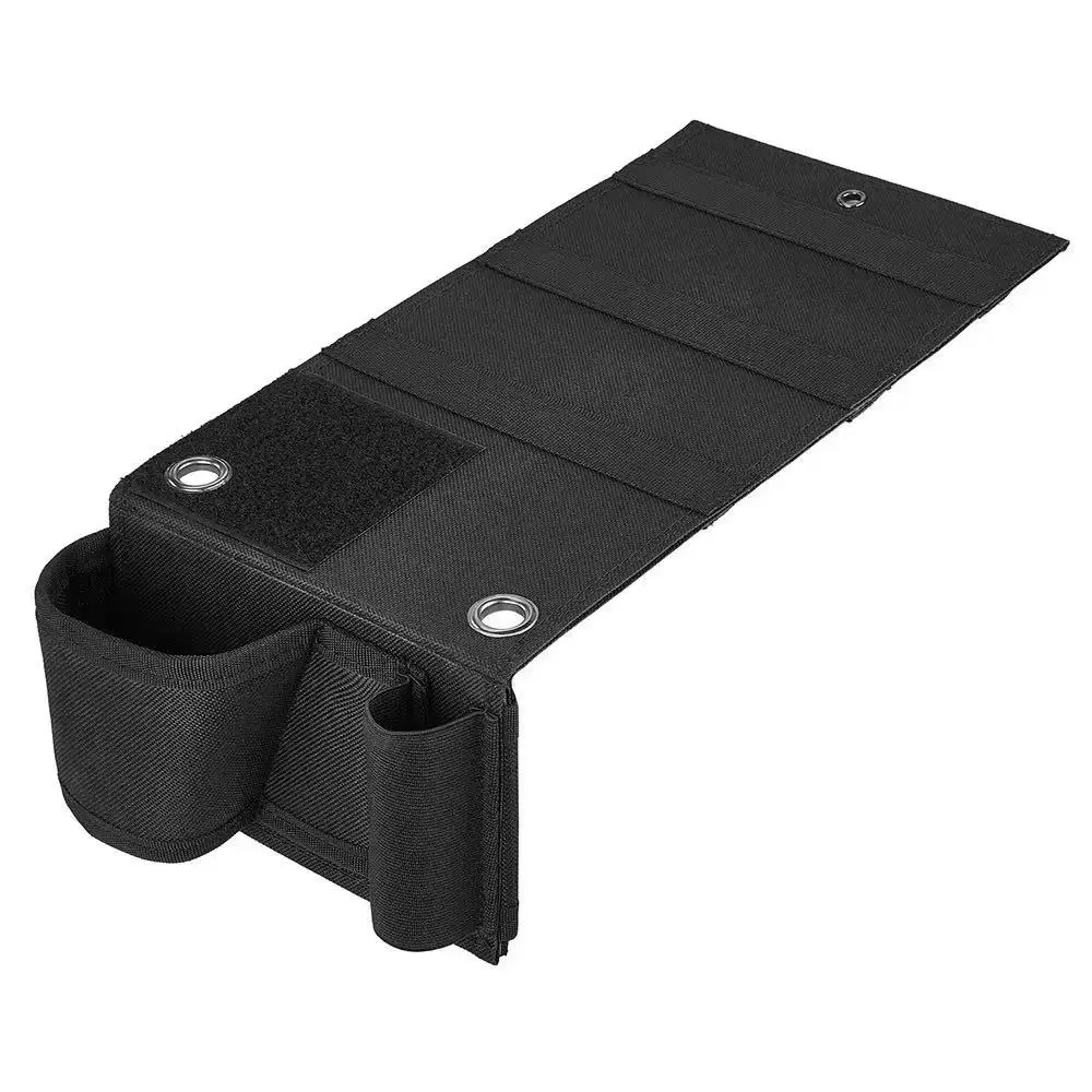 Bedside Under Mattress Pistol Holster, Nylon Concealed Gun Holder with Magazine & Flashlight Pouch, Fit Most Handguns