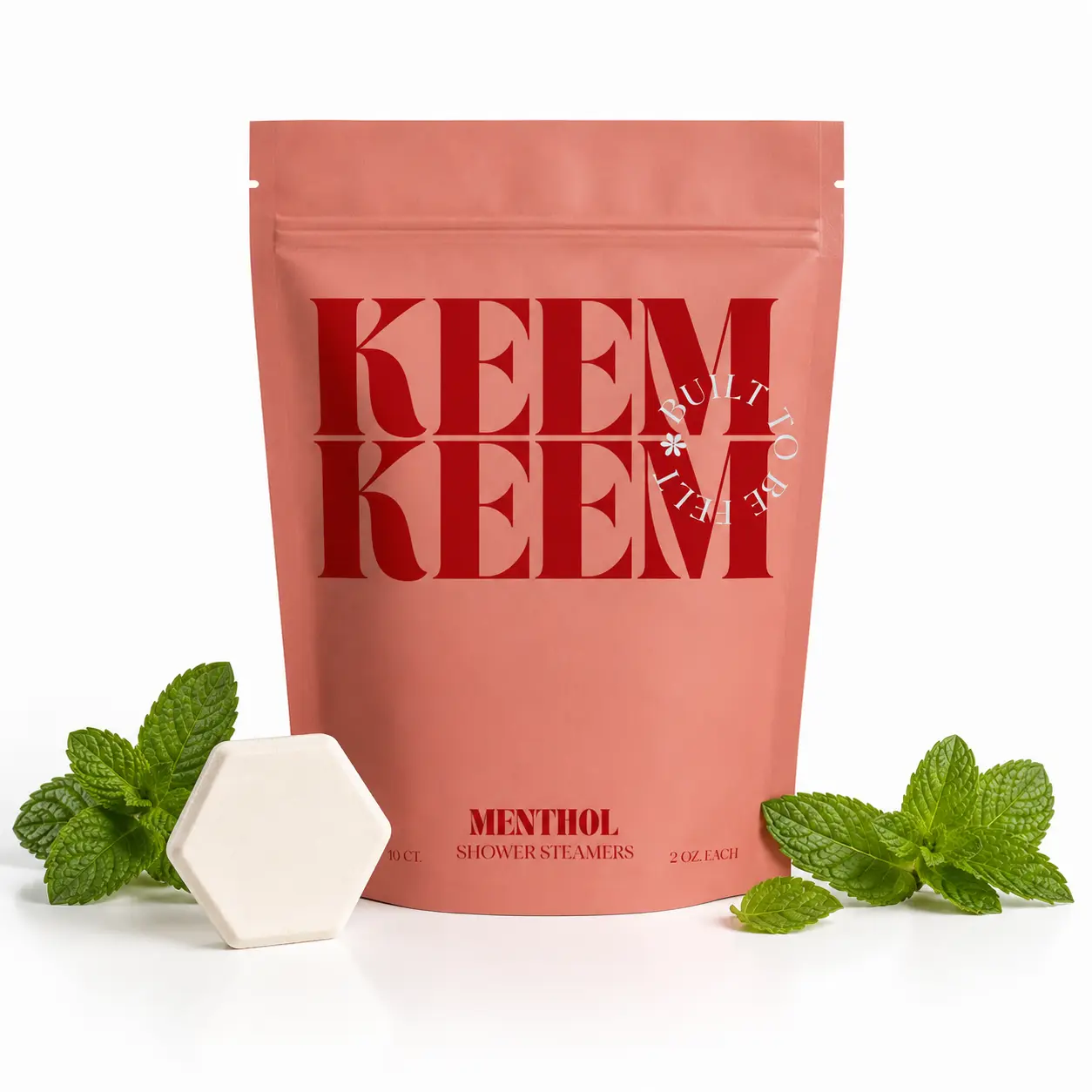 Keem Keem Menthol Shower Steamers, 10 Count, 2 oz Each, Pure Menthol Crystals, Shower Tablets for Sinus Pressure, Congestion & Cooling Sensation