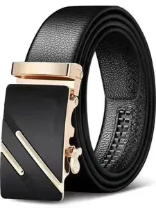 Men's Crocodile Pattern Leather Belt, Luxury Style Embossed Design, Thick Automatic Buckle, Ideal for Business Events & Important Signatures, Business Casual Belt