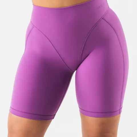 Alphalete Women's Parker Mid Rise Short - Blaze, Biker Shorts, 7" Inseam, High Compression, Buttery Soft, 4 Way Stretch, High Waisted Gym Shorts