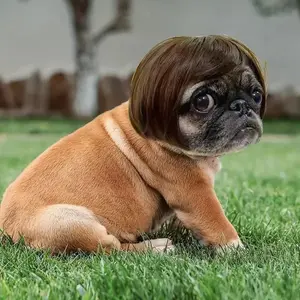 Cute Short Hair Wig Pet Headband, Funny Puppy Wig Hair Accessories for Dogs & Cats, Valentine's Day Gift, Halloween